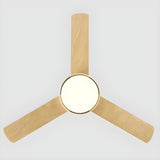 Nordic Simple 3-Blade Bedroom Ceiling Fan With Light Image - 4