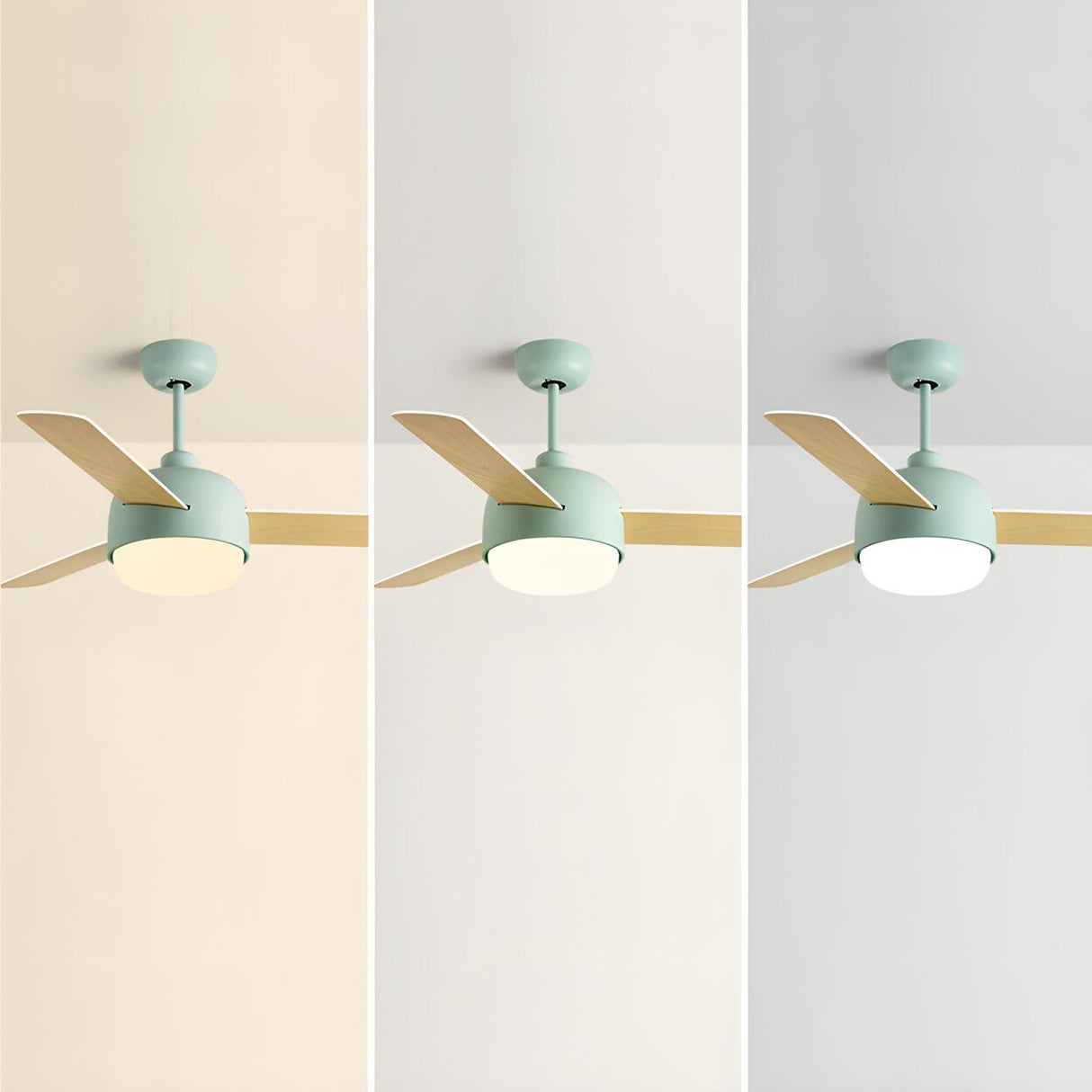 Nordic Simple 3-Blade Bedroom Ceiling Fan With Light Image - 7