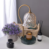 Nordic Simple Clear Flower Shade Marble Base Table Lamp Image - 13