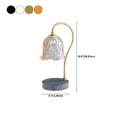 Nordic Simple Clear Flower Shade Marble Base Table Lamp #size