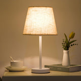 Nordic Simple Fabric Shade Bedroom Iron Table Lamp Image - 4