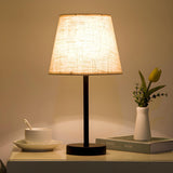 Nordic Simple Fabric Shade Bedroom Iron Table Lamp Image - 5