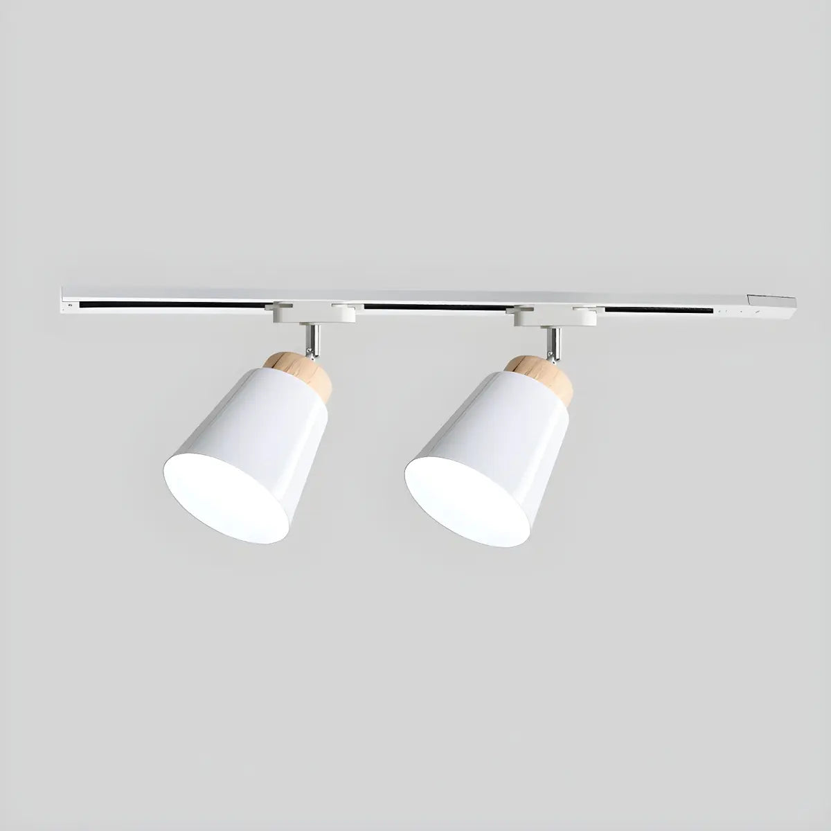 Nordic Simple Iron Cone Living Room Track Light White Image - 5