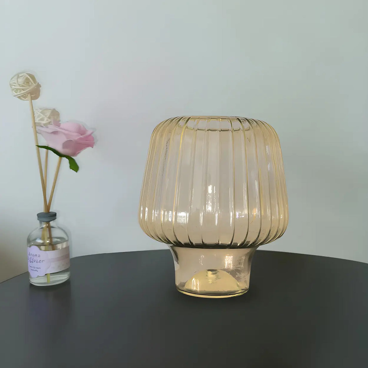 Nordic Simple Mushroom Glass Decor Bedroom Table Lamp Image - 15