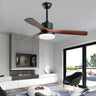 Nordic Simple Solid Wood 3-Blade Ceiling Fan with Light Image - 3