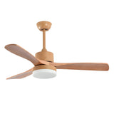 Nordic Simple Solid Wood 3-Blade Ceiling Fan with Light Image - 5