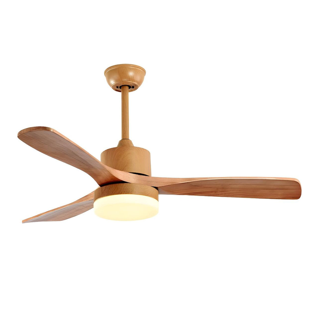 Nordic Simple Solid Wood 3-Blade Ceiling Fan with Light Image - 6