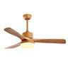 Nordic Simple Solid Wood 3-Blade Ceiling Fan with Light Image - 6