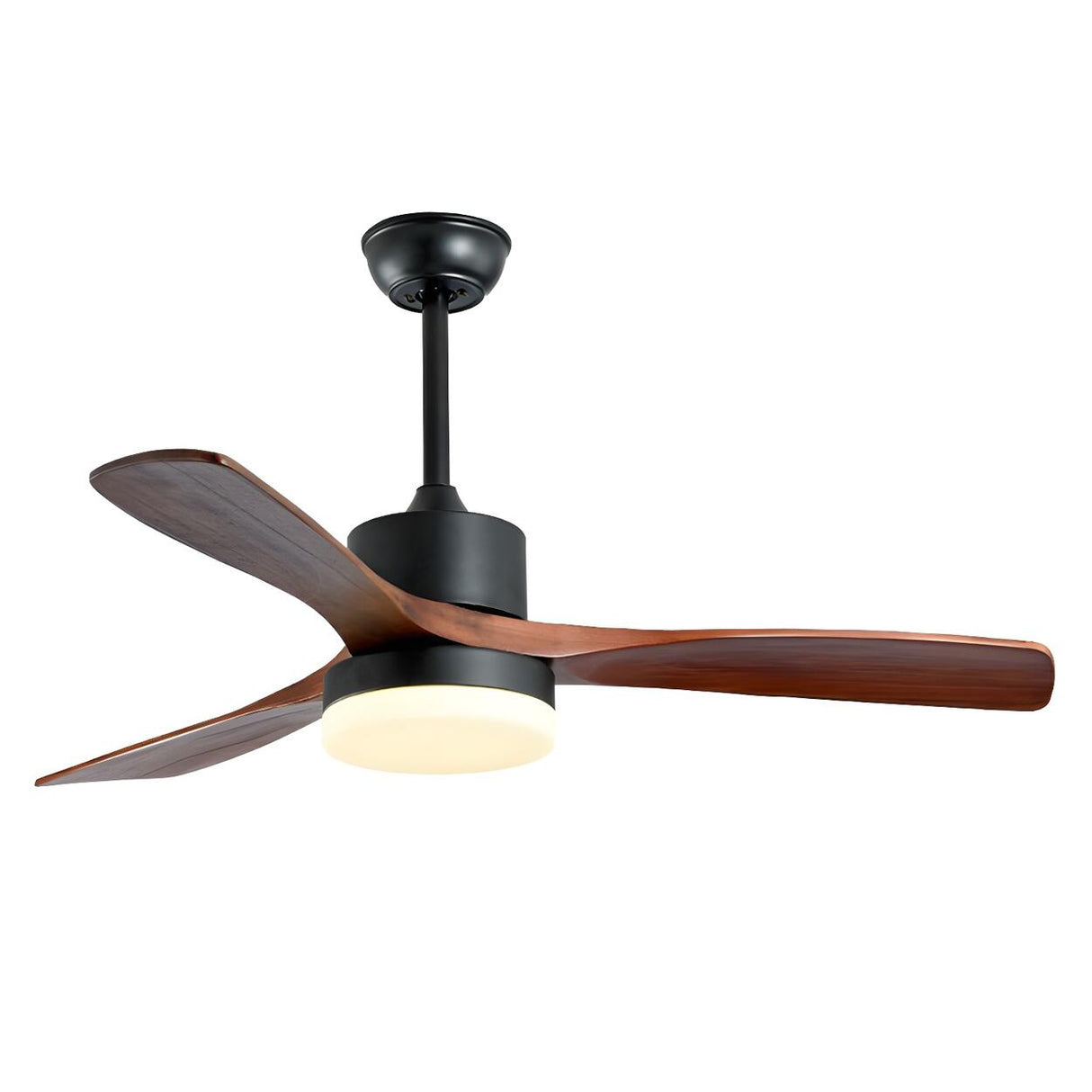 Nordic Simple Solid Wood 3-Blade Ceiling Fan with Light Image - 8