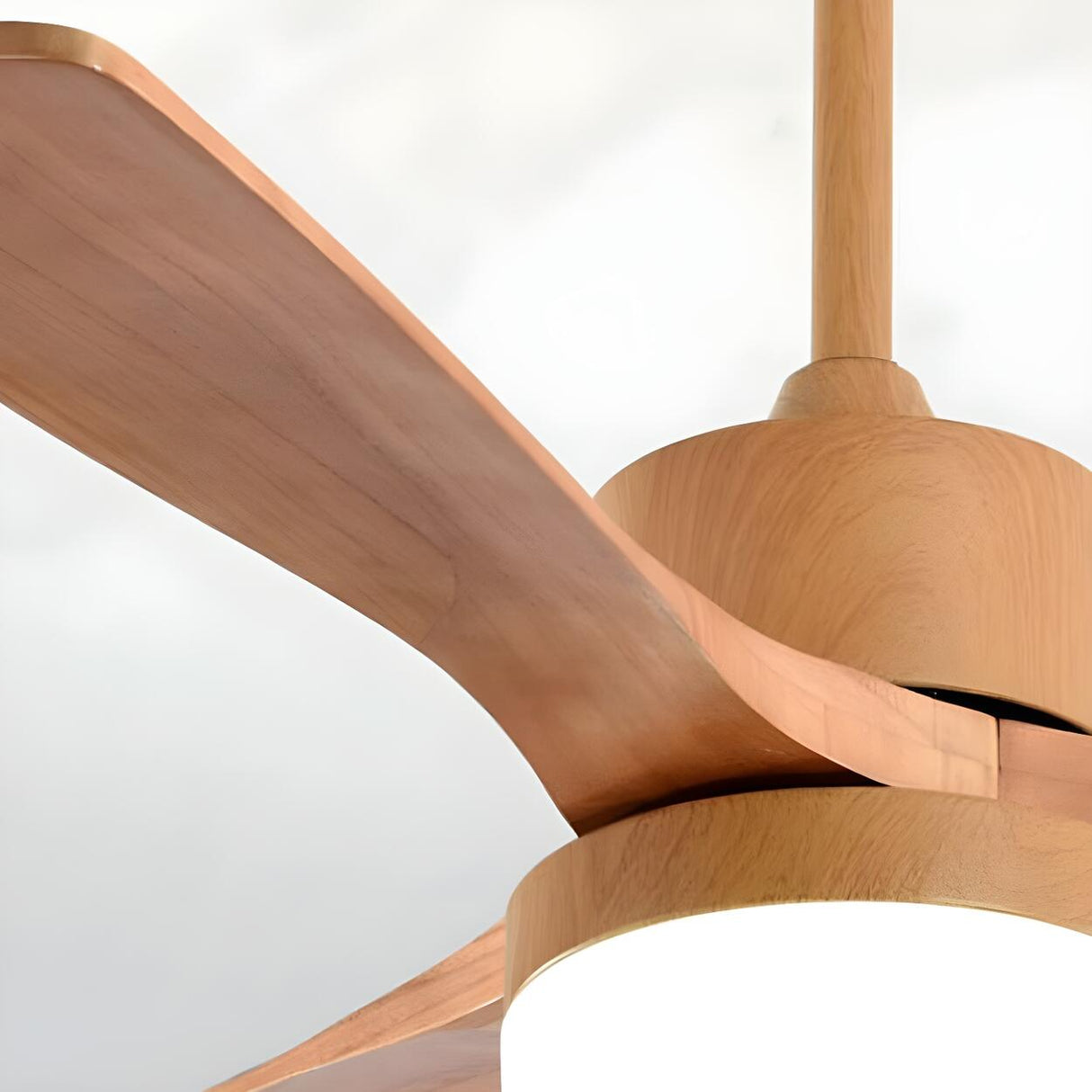 Nordic Simple Solid Wood 3-Blade Ceiling Fan with Light Image - 9