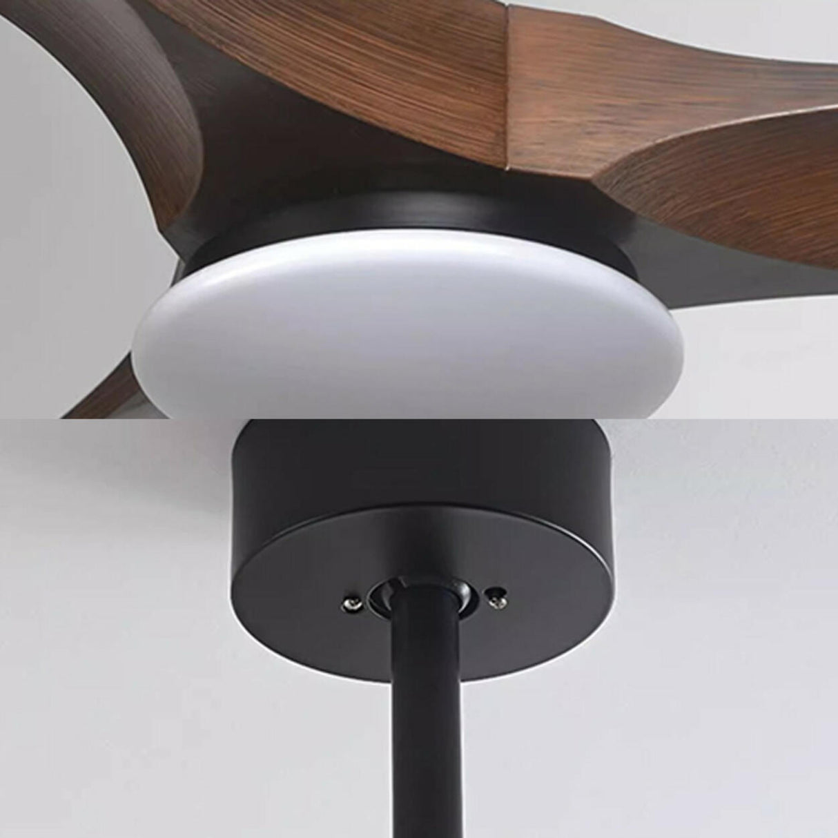 Nordic Simple Solid Wood 3 Blade LED Ceiling Fan Light Image - 10