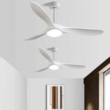 Nordic Simple Solid Wood 3 Blade LED Ceiling Fan Light Image - 4