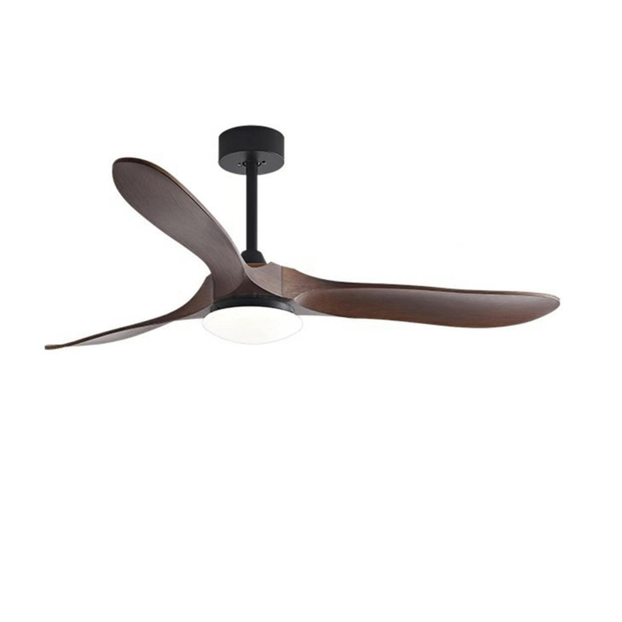 Nordic Simple Solid Wood 3 Blade LED Ceiling Fan Light Image - 5