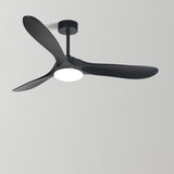 Nordic Simple Solid Wood 3 Blade LED Ceiling Fan Light Image - 8