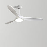 Nordic Simple Solid Wood 3 Blade LED Ceiling Fan Light Image - 9