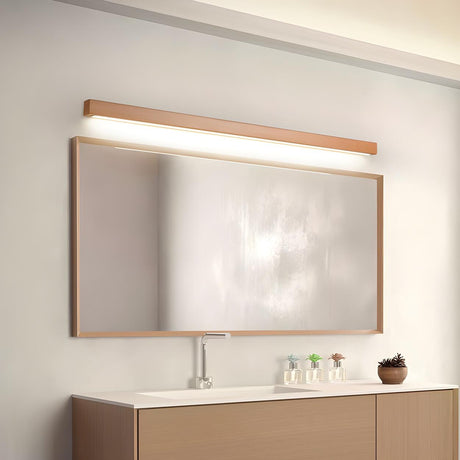 Nordic Simple Wooden Linear Wall Mounted Vanity Light Image - 1