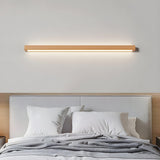 Nordic Simple Wooden Linear Wall Mounted Vanity Light Image - 14