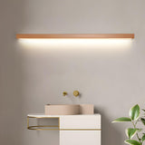 Nordic Simple Wooden Linear Wall Mounted Vanity Light Image - 3