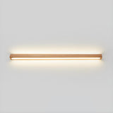 Nordic Simple Wooden Linear Wall Mounted Vanity Light Image - 4