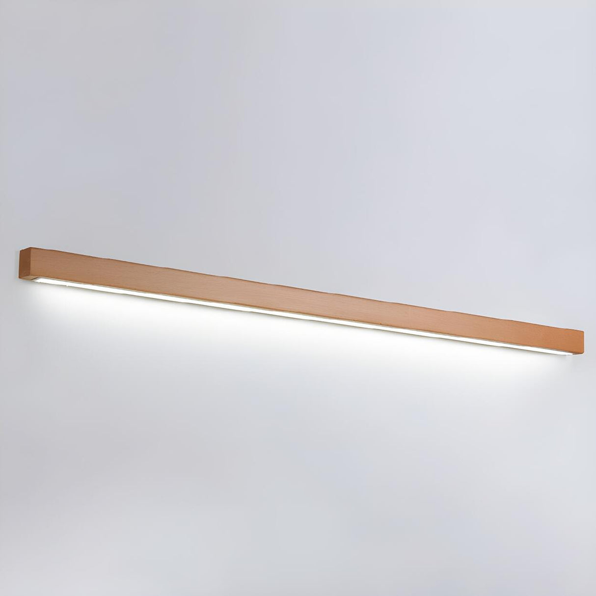 Nordic Simple Wooden Linear Wall Mounted Vanity Light Image - 8