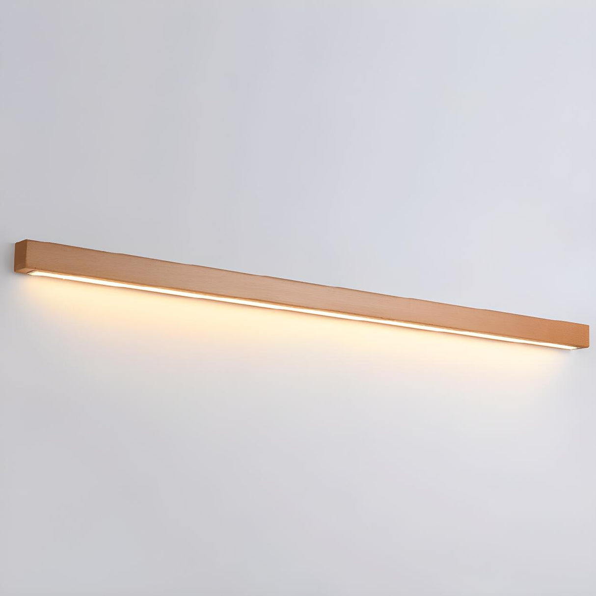 Nordic Simple Wooden Linear Wall Mounted Vanity Light Image - 9