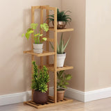 Nordic Square Multi-layer Bamboo Rolling Plant Stand Image - 15