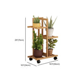 Nordic Square Multi-layer Bamboo Rolling Plant Stand Image - 23