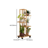 Nordic Square Multi-layer Bamboo Rolling Plant Stand Image - 24