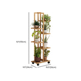 Nordic Square Multi-layer Bamboo Rolling Plant Stand Image - 26