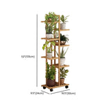 Nordic Square Multi-layer Bamboo Rolling Plant Stand Image - 27