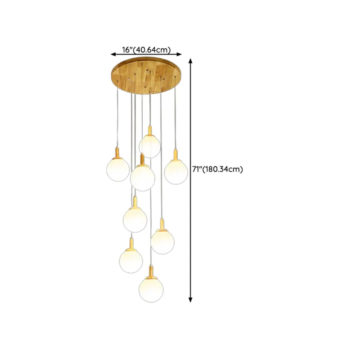 Nordic Stairwell Cluster White Glass Globe Pendant Light Image - 23