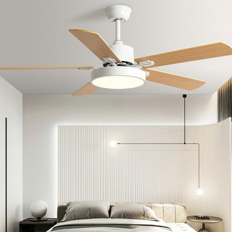 Nordic Style 5 Wooden Blade Ceiling Fan with Light Image - 2