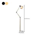 Nordic Style Adjustable Glass Globe Brass Floor Lamp #size