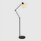 Nordic Style Adjustable Glass Globe Brass Floor Lamp Image - 6