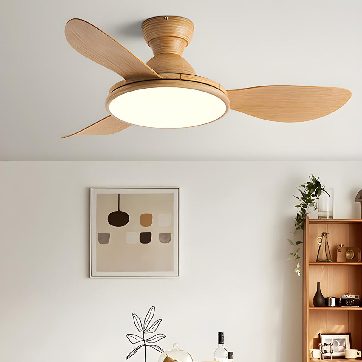 Nordic Style Fashion 3-Blade Ceiling Fan with LED Light Image - 3