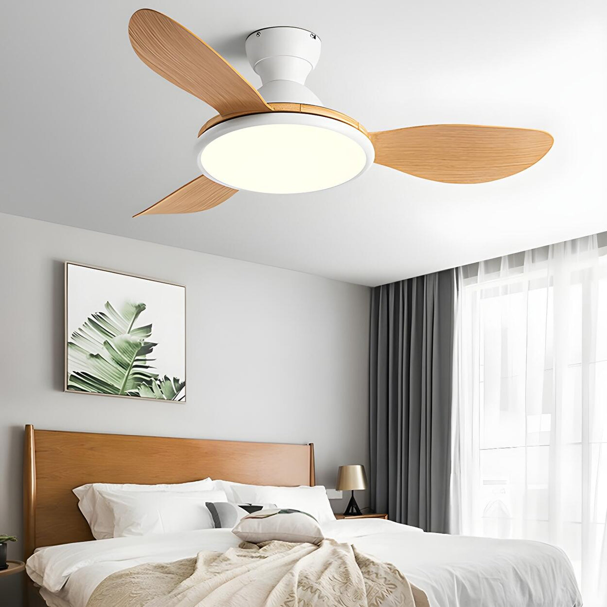 Nordic Style Fashion 3-Blade Ceiling Fan with LED Light Image - 7