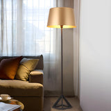 Nordic Style Gold Drum Metal LED Reading Floor Lamp Image - 2