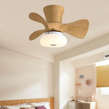 Nordic Style Mini 3 Blade Wood Ceiling Fan with Light Image - 1