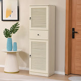 Nordic Tall Wood Shoe Cabinet Entryway Cream Large Image - 13