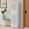 Nordic Tall Wood Shoe Cabinet Entryway Cream Large Image - 15