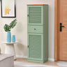 Nordic Tall Wood Shoe Cabinet Entryway Cream Large Image - 18