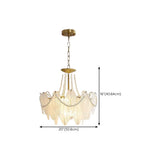 Nordic Tiered Leaf Glass Living Room White Chandelier Image - 23