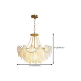 Nordic Tiered Leaf Glass Living Room White Chandelier Image - 27