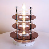 Nordic Unique  Circular Design Metal Bedside Table Lamp Image - 5