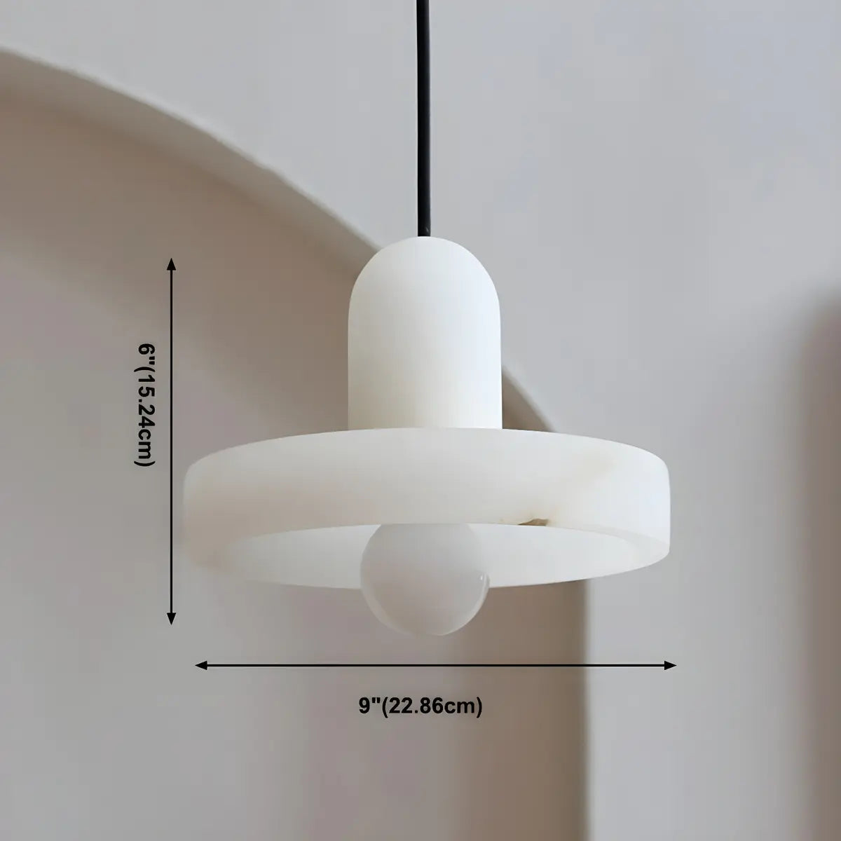 Nordic Unique White Alabaster Round Mini Pendant Light 