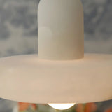 Nordic Unique White Alabaster Round Mini Pendant Light Image - 6