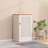 Nordic Vertical Wood Ivory Entryway Shoe Cabinet Storage Image - 26