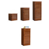 Nordic Vertical Wood Ivory Entryway Shoe Cabinet Storage Image - 5