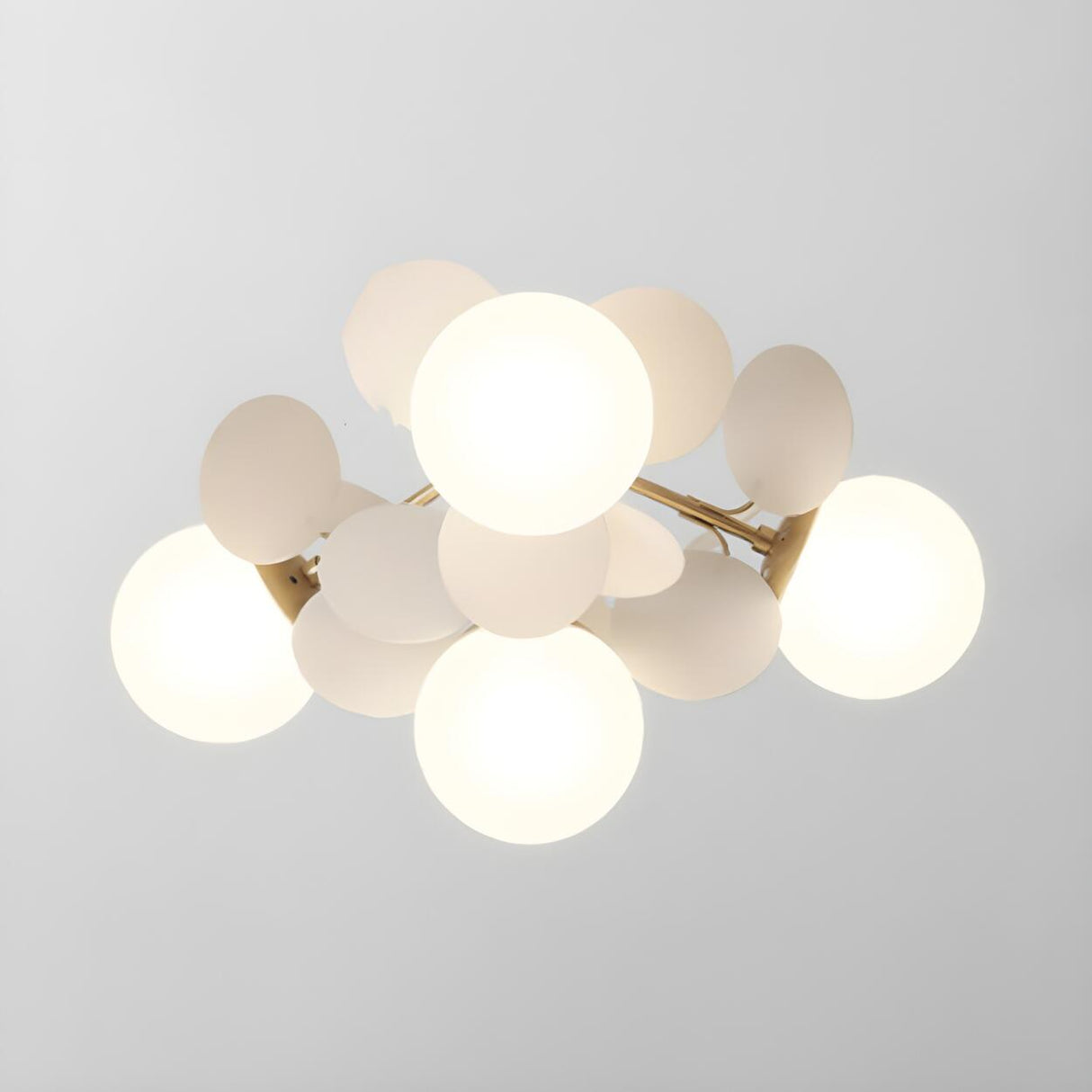 Nordic White Glass Bubble Semi-Flush Mount Ceiling Lamp Image - 10