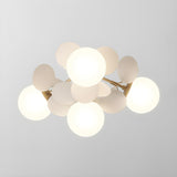 Nordic White Glass Bubble Semi-Flush Mount Ceiling Lamp Image - 10